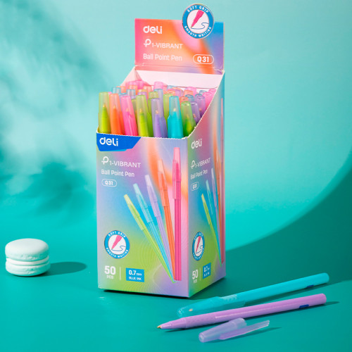 Ручка шариковая DELI "1-Vibrant Q31", 0,7 мм, синяя