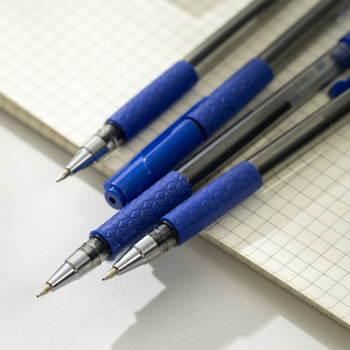 Ручка шариковая DELI "Arrow Q01630", 0,7 мм, синяя, грип 