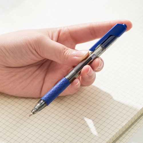 Ручка шариковая DELI "Arrow Q01930" автоматическая, 0,7 мм, синяя, грип