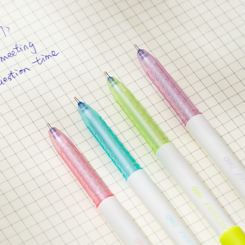 Ручка шариковая DELI "Arrow" Q02636, 0,7 мм, синяя, корпус ассорти