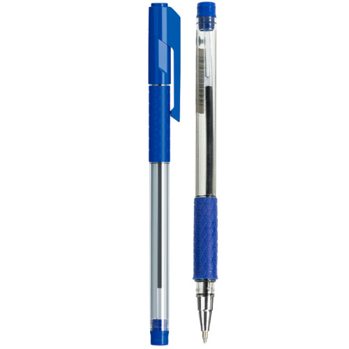 Ручка шариковая DELI "Arrow" Q1730, 1 мм, синяя, грип