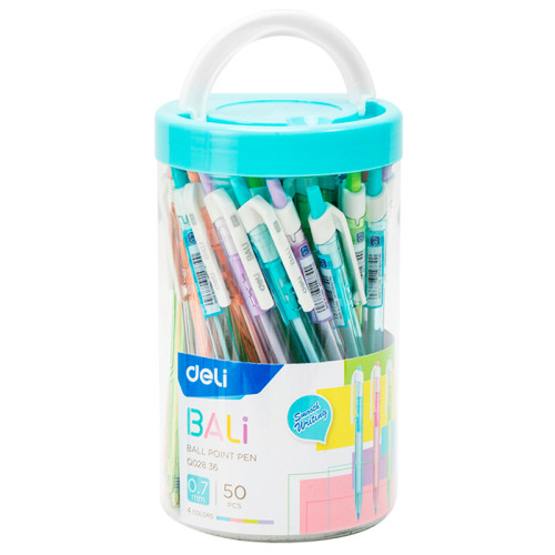 Ручка шариковая DELI "Bali Q02836" автоматическая, 0,7 мм, синяя