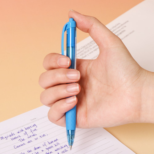 Ручка шариковая DELI "Lineum Q150" автоматическая, 0,7 мм, синяя, грип