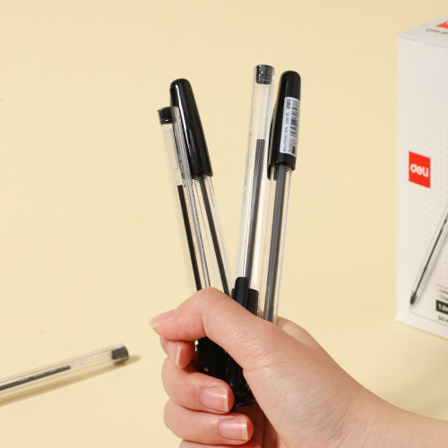 Ручка шариковая DELI "Q98", 1 мм, черная