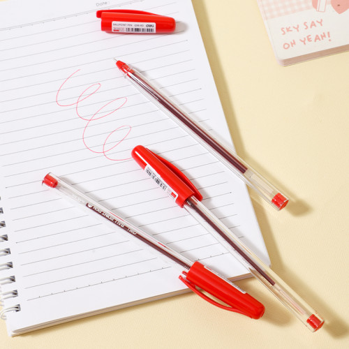 Ручка шариковая DELI "Q98", 1 мм, красная