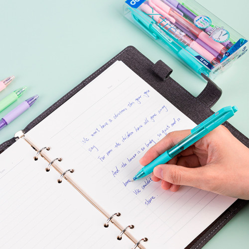 Ручка шариковая DELI "Smooth Q199" автоматическая, 0,7 мм, синяя, грип