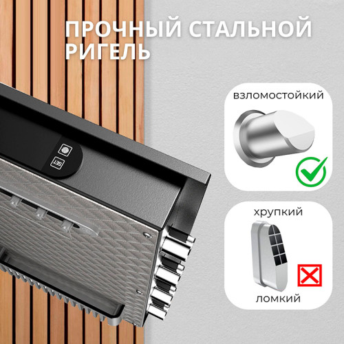 Сейф DELI "AE132" биометрический + электронный замок + ключ, 480х420х800 мм, 44 кг, черный