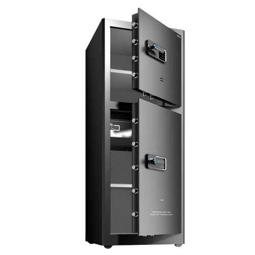 Сейф DELI "AE138" биометрический + электронный замок + ключ, 590x560х1500 мм, 93,5 кг, черный