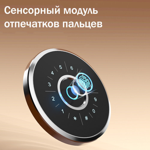 Сейф DELI "AE691-Z" биометрический + электронный замок + ключ, 430х400х600 мм, 52 кг, оранжевый