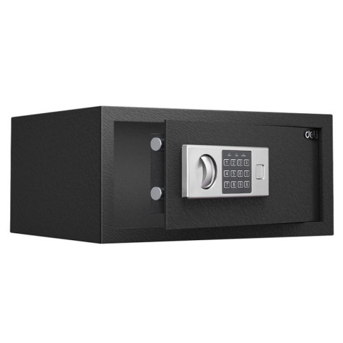 Сейф DELI "ET522" электронный замок + ключ, 430х350х200 мм, 8 кг, черный