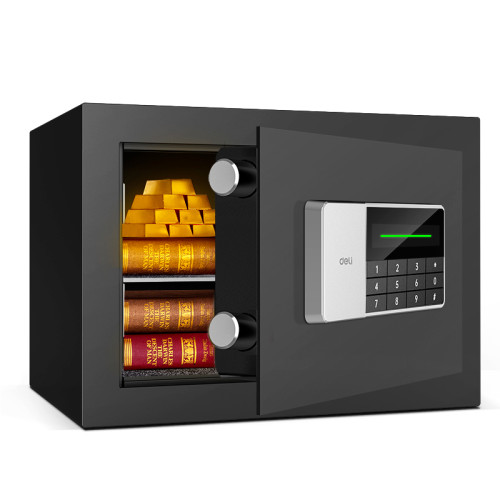 Сейф DELI "ET550" электронный замок + ключ, 350х250х250 мм, 5,9 кг, черный