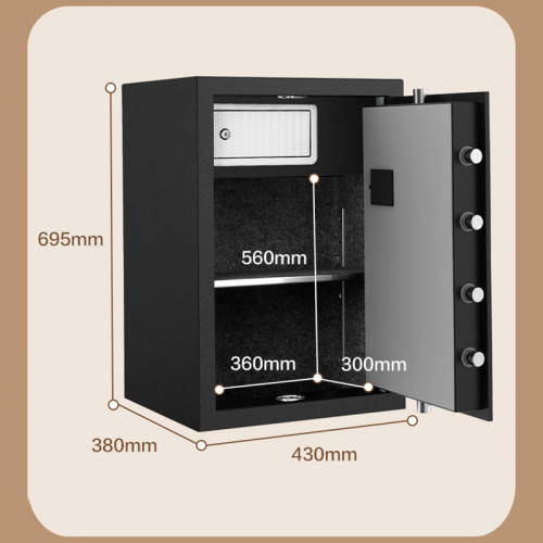 Сейф DELI "ET622" электронный замок + ключ, 430х380х695 мм, 38 кг, черный