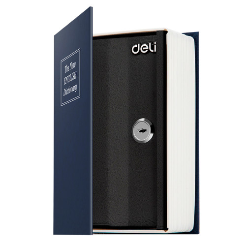 Сейф-книга DELI "ET640" замок ключ, 115х55х180 мм, 0.449 кг, синий
