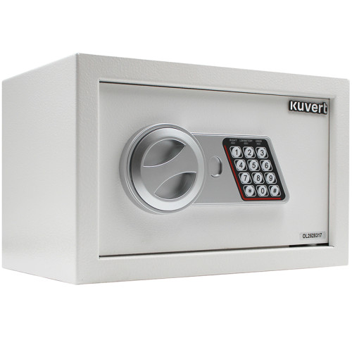 Сейф KUVERT "20ELB" электронный замок + ключ, 310х200х200 мм, 4 кг, белый