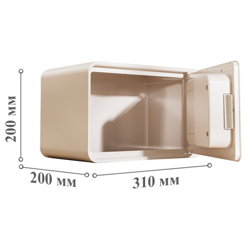 Сейф LockSworth биометрический + электронный замок + ключ, 200х310х200 мм, 4 кг, белый