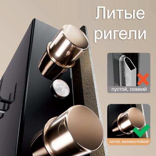 Сейф LockSworth электронный замок + ключ, 170х230х170 мм, 2 кг, черный