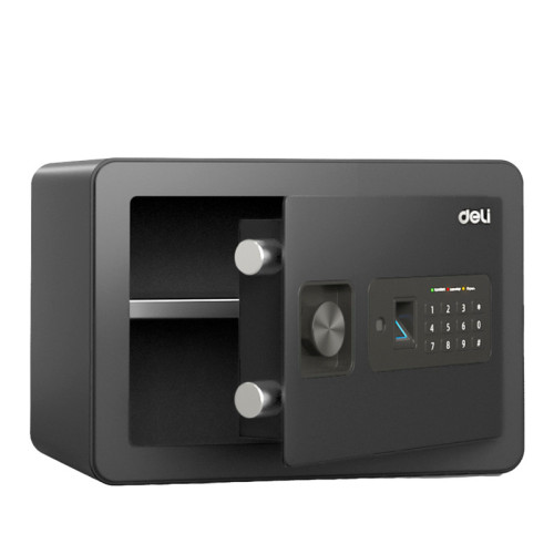 Сейф мебельный DELI "ET591" биометрический + электронный замок+ключ, 350х250х250 мм, 8 кг, черный