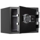 Сейф огнестойкий DELI "ET586" электронный замок + ключ, 380х300х300 мм, 18,3 кг, черный