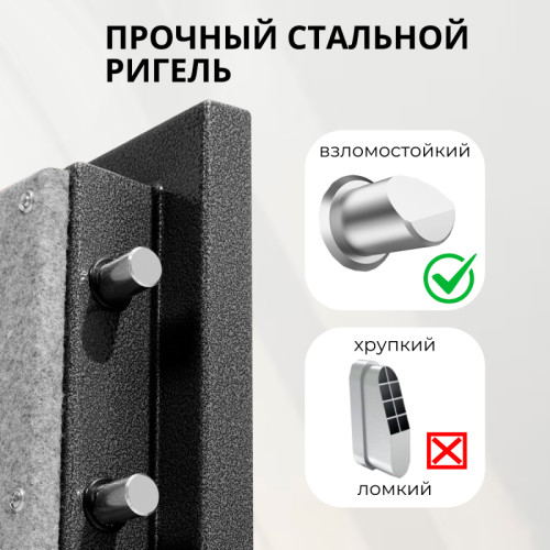 Сейф огнестойкий DELI "ET601" электронный замок + ключ, 450х400х600 мм, 53 кг, серый