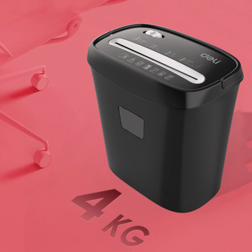 Шредер Deli, 3 уровень секретности (5х38мм), 8 листов, 15 литров