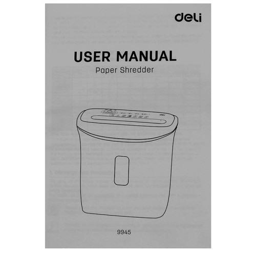 Шредер Deli, 4 уровень секретности (4х30мм), 6 листов, 12 литров, черный