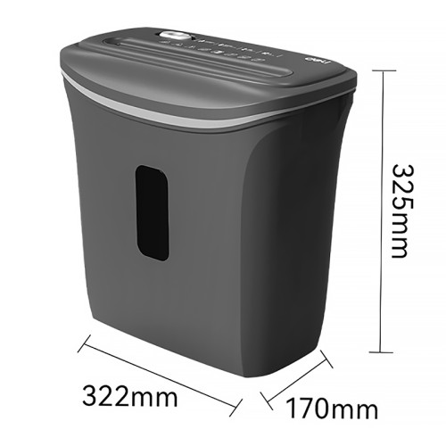 Шредер Deli, 4 уровень секретности (4х30мм), 6 листов, 12 литров, серый