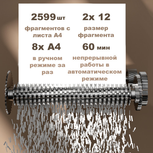 Шредер Deli, 5 уровень секретности (2x12мм), 100 листов, 26 литров, автоматический режим