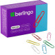 Скрепки BERLINGO 28 мм, цветные, 100 шт/упак