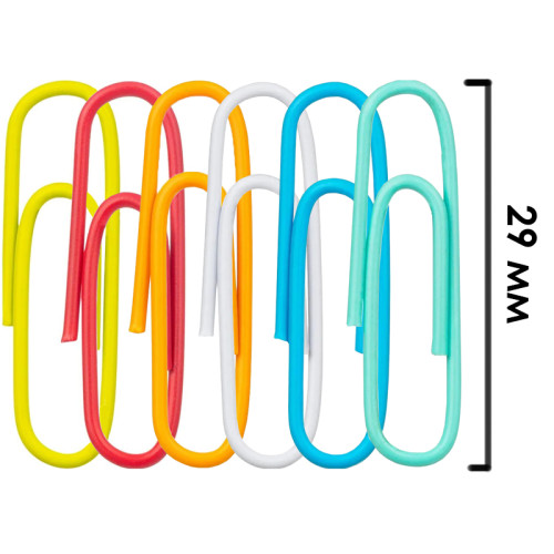 Скрепки DELI 29 мм, цветные, бокс, 100 шт/упак