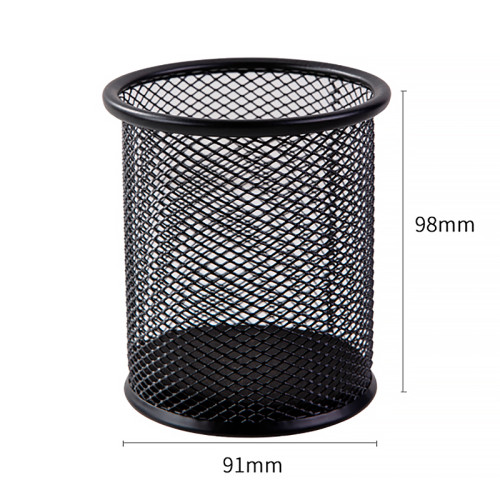 Стакан металлический DELI для пишущих принадлежностей, круглый, черный