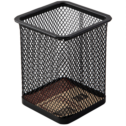 Стакан металлический DELI для пишущих принадлежностей, квадратный, черный