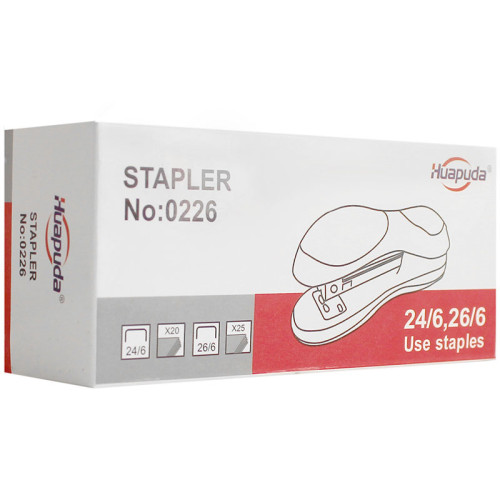 Степлер "8225" до 20 листов, пластиковый корпус, ассорти