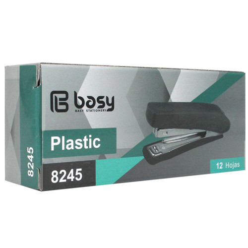 Степлер "8245", пластиковый корпус, до 12 листов, черный