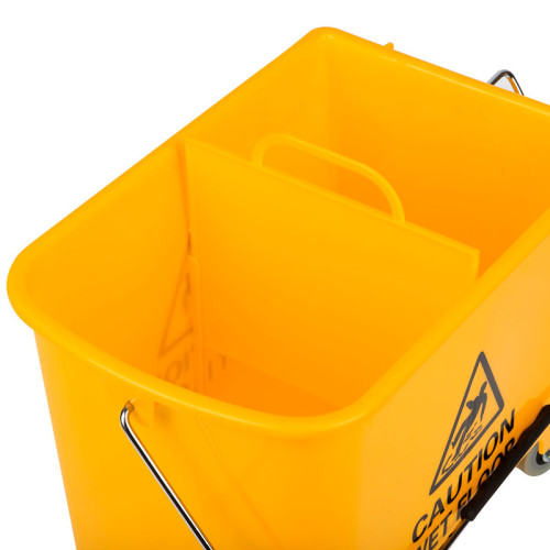 Тележка OfficeClean Professional уборочная-ведро, 2 секции, с отжимом, 20 л., желтая Тележка OfficeClean Professional уборочная-ведро, 2 секции, с отжимом, 20 л., желтая