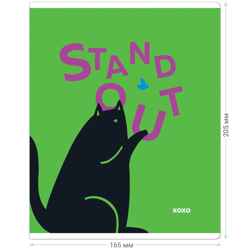 Тетрадь общая MESHU "Сhatty cat", А5, 48 листов в клетку, матовая ламинация, выб. лак, на скрепке