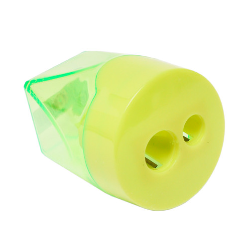 Точилка DELI "Bali" пластиковая, 2 отверстия, с контейнером, ассорти