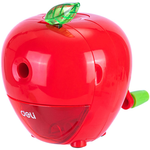 Точилка DELI "Blooming" Apple механическая, 1 отверстие, с контейнером, ассорти 