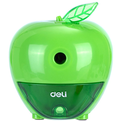 Точилка DELI "Blooming" Apple механическая, 1 отверстие, с контейнером, ассорти 