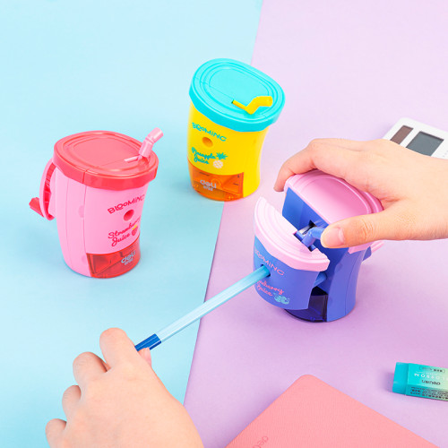 Точилка DELI "Blooming" Juice механическая, 1 отверстие, с контейнером, ассорти 