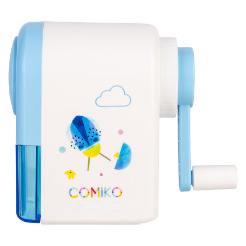 Точилка DELI "Comiko" механическая, 1 отверстие, с контейнером, ассорти 