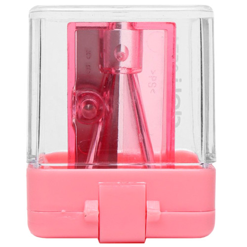 Точилка DELI "Comiko", пластиковая, 1 отверстие, с контейнером, ассорти