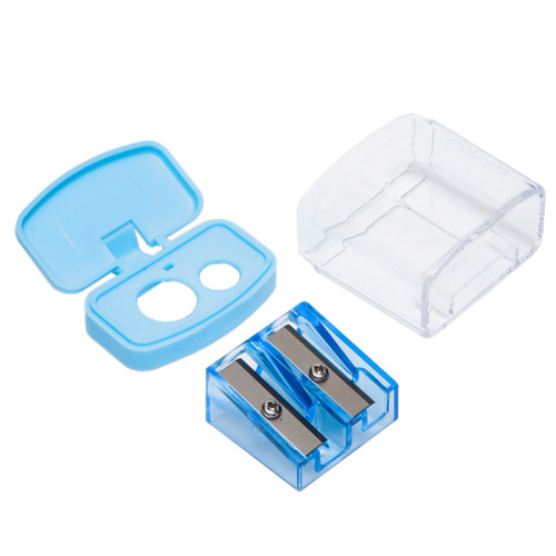 Точилка DELI "Comiko", пластиковая, 2 отверстия, с корпусом, ассорти