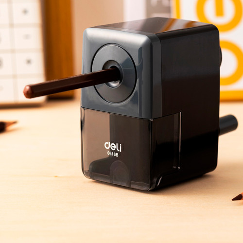 Точилка DELI "E0616B " механическая, с контейнером, экстра-острое лезвие, ассорти