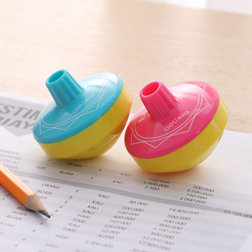 Точилка DELI "Explora" пластиковая, 1 отверстие с контейнером, ассорти