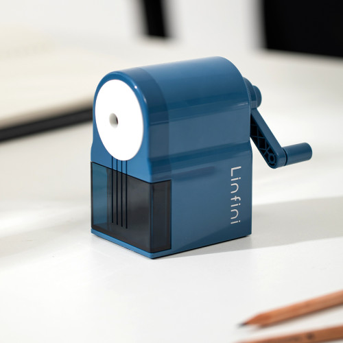 Точилка DELI "LINFINI" механическая, 1 отверстие, с контейнером, белая 