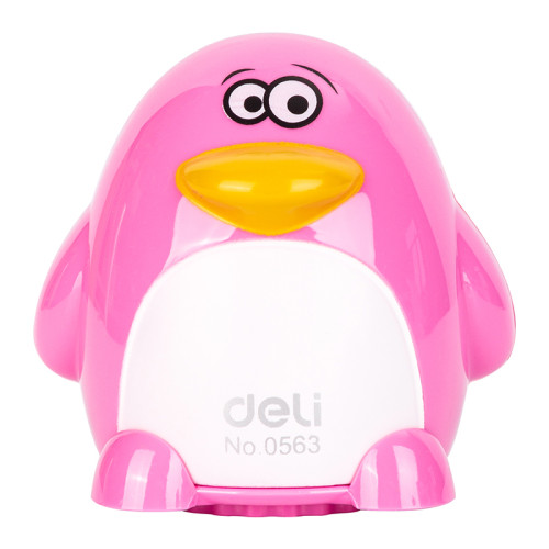 Точилка DELI "Magic Zoo" пингвин, 2 отверстия, с контейнером, ассорти