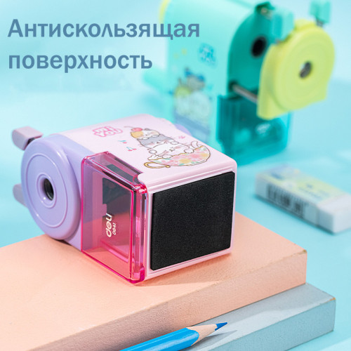 Точилка DELI "Mi You" механическая, с контейнером, ассорти