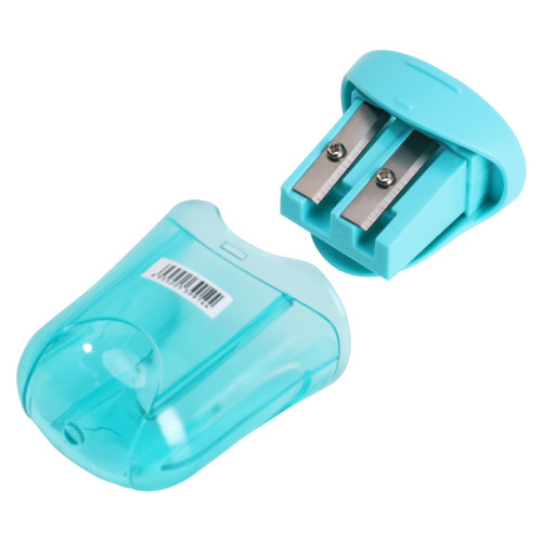 Точилка DELI "U-touch"  пластиковая,  2 отверстия, с контейнером, ассорти