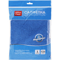 Тряпка-салфетка для пола OfficeClean "Премиум", 70х80 см, микрофибра, синяя