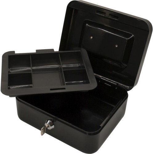 Ящик для денег Silwerhof, 90х200х160 мм, 0,917 кг, сталь, черный